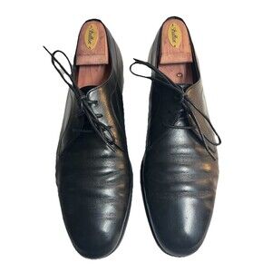 Salvatore Ferragamo Men’s Black Derby Leather Dress Shoes 9131 Size 11.5 D